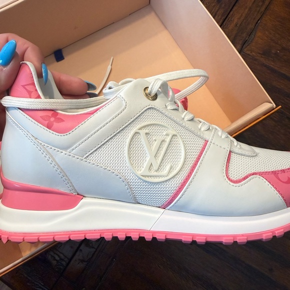 Louis Vuitton White and Pink Run Away Sneakers - Picture 9 of 9